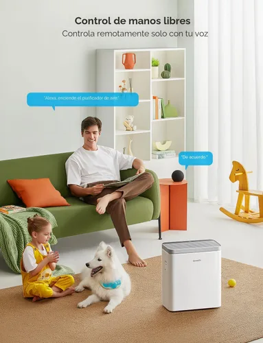 Vista 3 de GoveeLife Purificador de aire inteligente para el hogar, habitaciones grandes, cubre hasta 1046 pies cuadrados, monitor PM2.5, modo de sueño, filtro