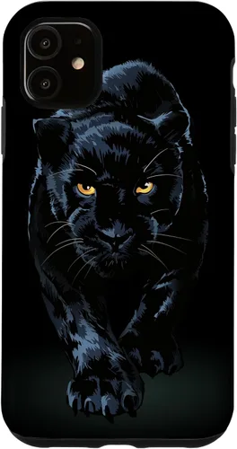 Vista 8 de iPhone 16 Black Panther Walking Toward Shadow - Estuche de regalo para amantes de los gatos salvajes