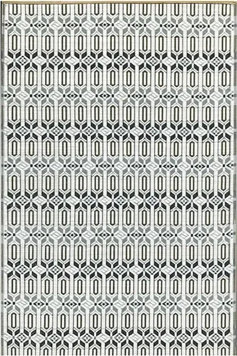 Vista 26 de Mad Mats® Alfombra geométrica para exteriores, tapete de plástico reversible (4 x 6 pies, tejido de cesta, piedra blanca)
