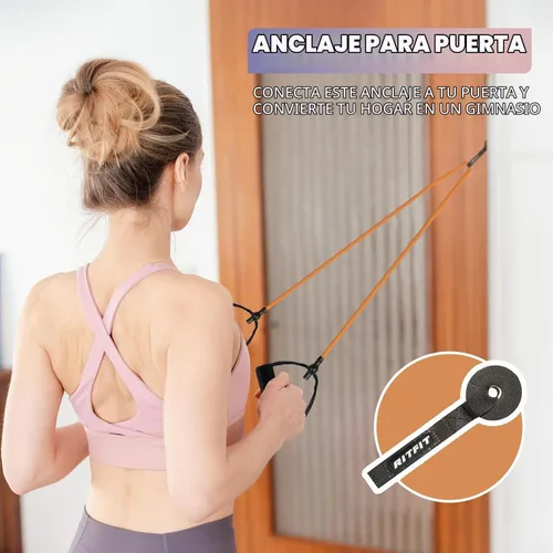 Vista 3 de RitFit Bandas de resistencia individuales con manijas Anclaje de puerta para gimnasio en casa