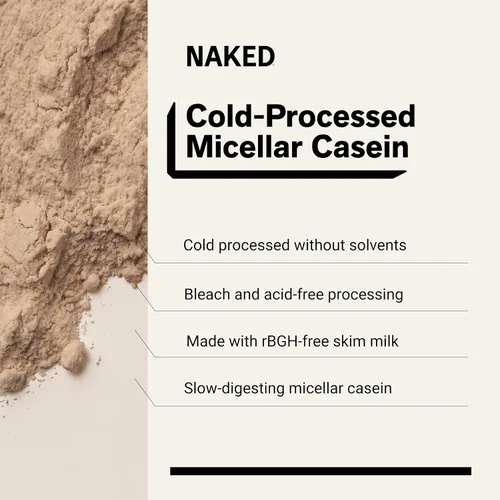 Vista 4 de NAKED Casein - 2 libras de proteína de caseína micelar de chocolate - a granel, sin OMG, sin gluten, sin soya, sin conservantes - estimula