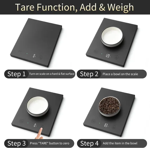Vista 5 de Homebuds Báscula de alimentos de 22 libras/22.0 lbs, precisión de 0.1 oz/1 g por nuestra fábrica de básculas profesionales desde 2001, básculas