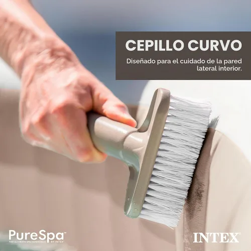 Vista 5 de Intex PureSpa - Kit de accesorios de mantenimiento para bañera de hidromasaje y spa con cepillo curvo, recogedor de malla, y cepillo limpiador