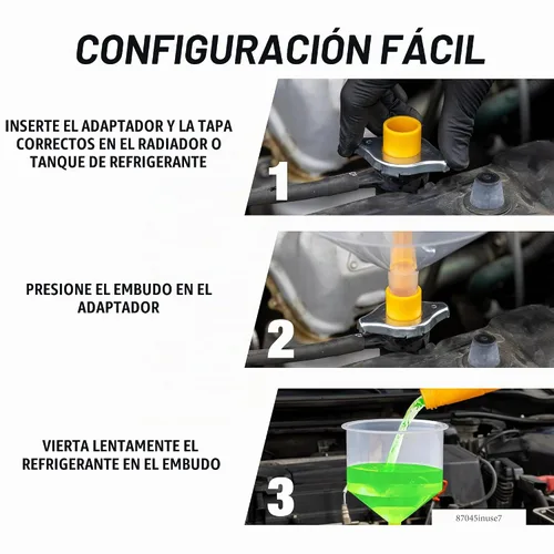 Vista 8 de OEMTOOLS 87045 Kit de embudo de llenado de refrigerante sin derrames con probador de refrigerante, kit de embudo de refrigerante sin derrames, kit