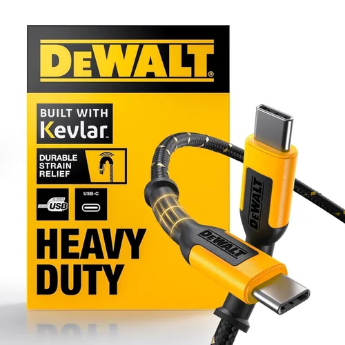 Vista 14 de DEWALT Heavy Duty USB C Cable, Jobsite 60 Watt USB C Cable, High Speed Type-C to Type-C, Fast Charge PD USBC Fast Charging Cord for iPhone 17/16/15