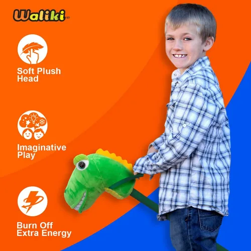 Vista 3 de WALIKI Stick Horse Dinosaur Lala Juguete de simulación para niños de 2 3 4 5 6 años Regalo divertido para niños y niñas Regalo genial