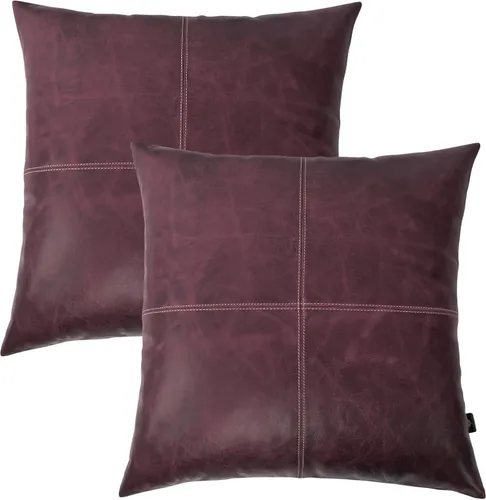 Vista 131 de Funda de almohada de cuero de cordero 100% cuero de cordero – Funda de cojín para sofá – Fundas decorativas para sala de estar y dormitorio, cuero