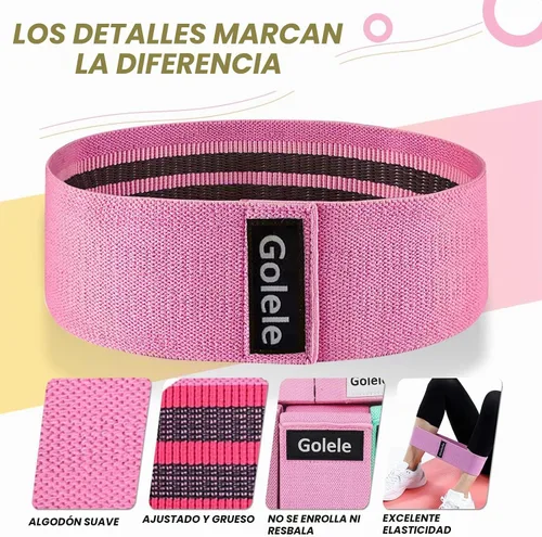 Vista 2 de Resistance Bands for Working Out 3 Booty Bands- Light Medium Heavy Fabric Exercise Bands for Home Gym, Full Body Workouts, Legs, Hip, Glutes, Arms