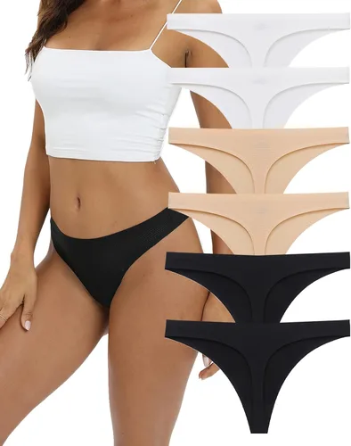 Vista 6 de Paquete de 10 tangas sin costuras para mujer, ropa interior transpirable, conjunto de tanga que no se ve Multicolor - 11