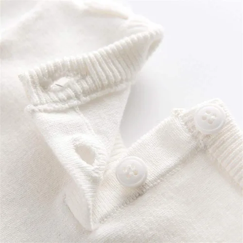 Vista 7 de Suéter de punto con cuello redondo para niñas y bebés, ropa de invierno
