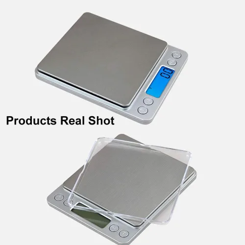 Vista 8 de Báscula digital de cocina, báscula de cocina multifunción de acero inoxidable de alta precisión, pantalla LCD retroiluminada, pequeña báscula