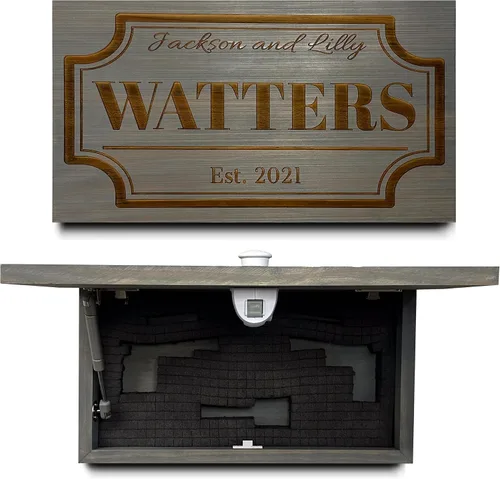Vista 8 de Bellewood Designs Caja de Almacenamiento Oculta Personalizable para Armas en Pared - Caja de Seguridad Oculta para Armas con Nombre Familiar y Fecha