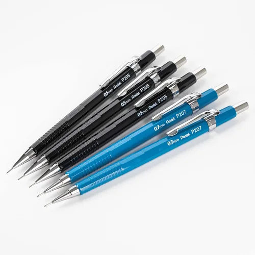 Vista 2 de Pentel Sharp - Portaminas (0.028 in), barril negro y azul, paquete de 5 (P2057BP5AC)