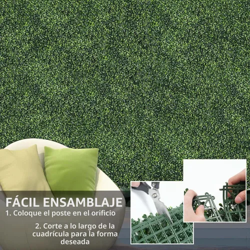 Vista 4 de NETAP Paneles de Pared de Césped, 10" x 10" (10 piezas) Pared Verde Artificial de Boj Falso de 4 Capas para Interiores, Fondo de Fiesta de Jardín
