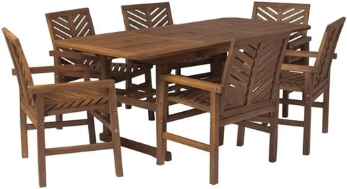 Vista 17 de Walker Edison Furniture Company - Mesa auxiliar rectangular para terraza al aire libre, madera de Chevron para todo tipo de clima, para Marrón