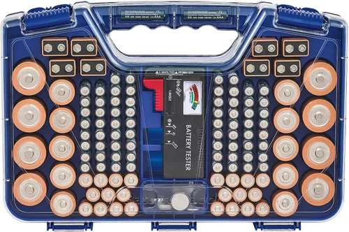 Vista 8 de Ontel Battery Daddy - Estuche organizador y de almacenamiento con probador, almacena y protege hasta 180 baterías, doble cara, diseño duradero