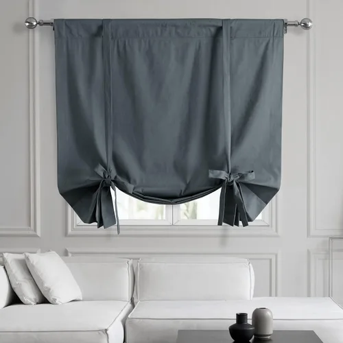 Vista 18 de HPD Half Price Drapes Cortinas enrollables de algodón liso para oscurecer la habitación, cortinas enrollables para sala de estar, cocina, 46 x 63