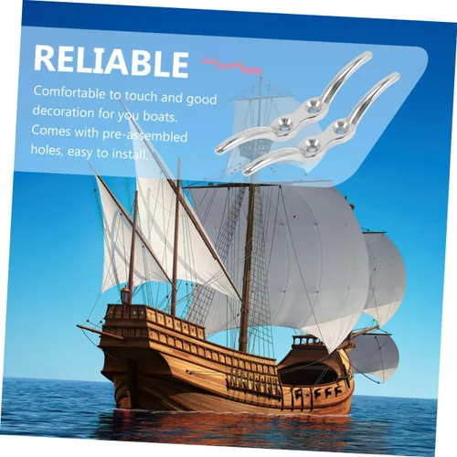 Vista 4 de Accesorios de amarre para barcos resistentes, 4 unidades, pernos de cuerda marinos, tacos de muelle de barco de acero inoxidable 316, fácil