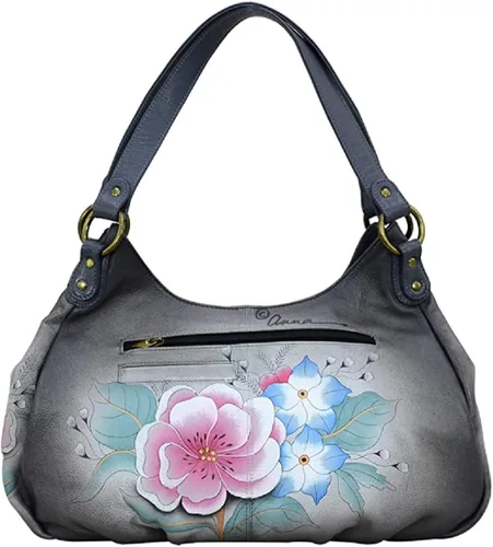 Vista 3 de Anna by Anuschka Bolso Hobo fruncido para mujer piel auténtica