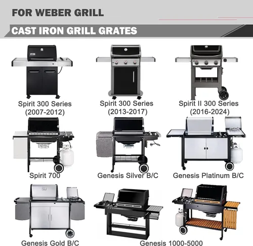 Vista 2 de 7638 Spirit Grill Rejillas de repuesto para Weber Spirit II E-310 E-330 GS4 Parrilla Weber Spirit E310 Grill Grate 300 Series 65906 Rejillas
