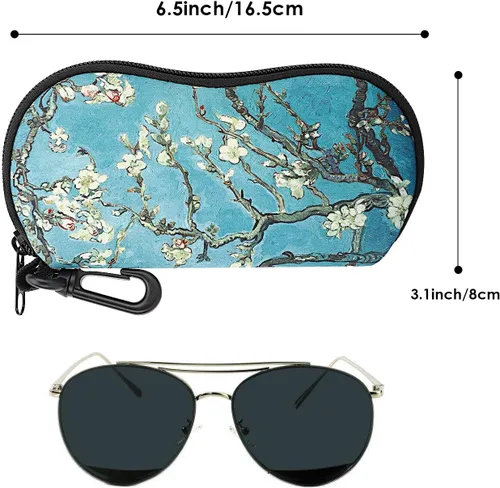 Vista 232 de MoKo - Estuche suave, ultra ligero, de neopreno, para lentes de sol, con cremallera y clip para cinturón