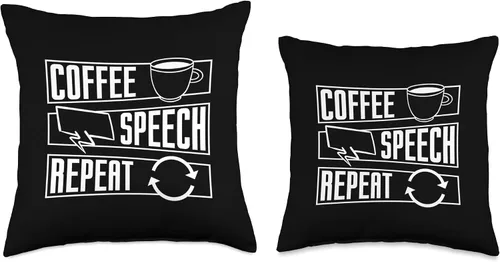Vista 3 de Mental Health Designs for Coffee Drinker Coffee Speech Repeat Anxiety Awareness Care Mental Health Throw Pillow, 16x16, Multicolor