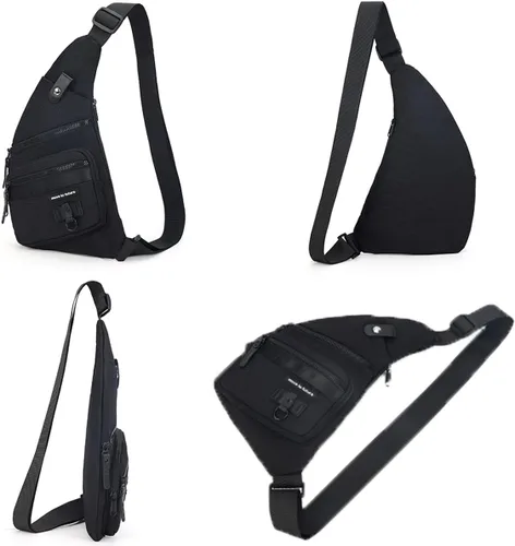 Vista 3 de Bolso bandolera antirrobo cruzado en el pecho, mochila de hombro para mujeres y hombres, bolsa de bolsillo personal ligera para senderismo y viajes