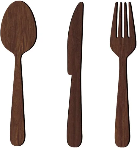 Vista 11 de ABOOFAN Decoración rústica de madera para colgar en la pared de la cocina, tenedor, cuchara, cuchillo para el hogar