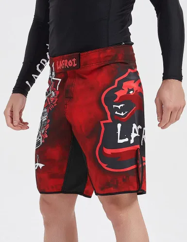 Vista 3 de LAFROI QJK01 - Pantalones cortos de boxeo para hombre con cordón y bolsillo