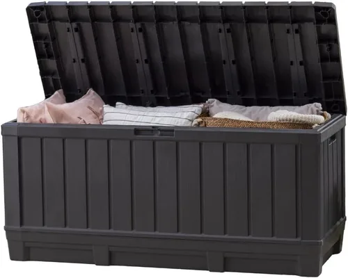 Vista 12 de Keter Kentwood - Caja de resina de 92 galones, organización y almacenamiento para muebles de patio, cojines de exterior, almohadas, herramientas