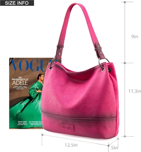 Vista 96 de Wrangler Hobo - Bolsas para mujer de cuero vegano con asa superior, bolsos de hombro y bolsos