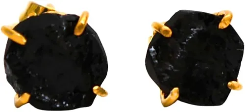 Vista 9 de Gempires Natural Raw Prong Setting Stud Earrings, 8-10 mm Crystals Earring, Handmade Jewelry, Gift for Her