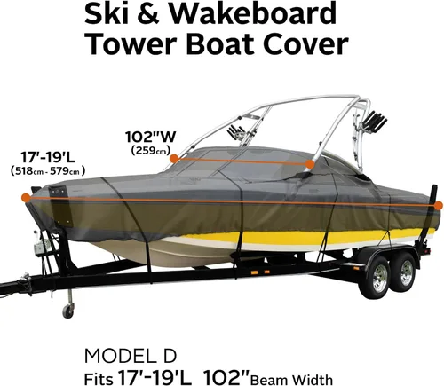 Vista 2 de Classic Accessories StormPro - Cubierta de barco para torre de esquí y wakeboard de alta resistencia
