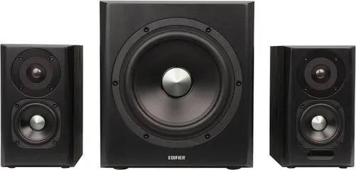 Vista 2 de Edifier S351DB – Altavoces de estantería y subwoofer 2.1 Sistema de altavoces Bluetooth V5.1 aptX inalámbrico para salas de computadora, sala