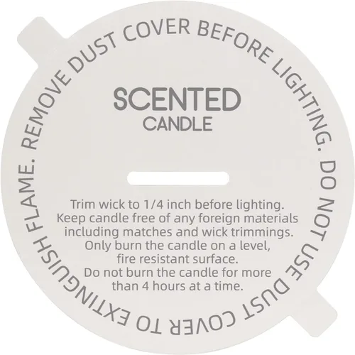 Vista 11 de CandMak Cubiertas antipolvo para velas, 160 tapas blancas mate impresas con lengüeta para hacer velas (2.125 pulgadas)