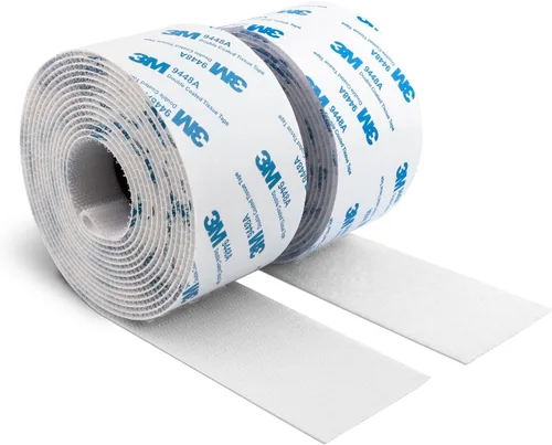 Vista 8 de Cinta Autoadhesiva de Gancho y Bucle 3M de 1" x 20 pies (240 pulgadas) 9448A Sujetador de Tela de Nailon Entrelazado con Respaldo Adhesivo Cinta