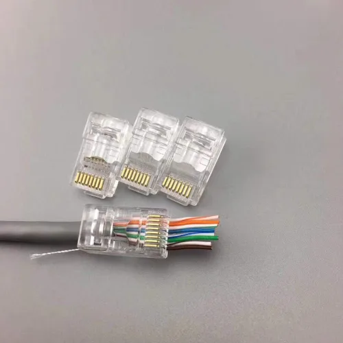 Vista 8 de RJ45 CAT6 CAT6A - Conector de paso de 23 AWG, paquete de 50 cables - End Bold Ethernet 8P8C - Enchufe modular chapado en oro