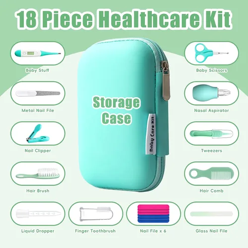 Vista 2 de Qunlions life Kit de aseo para bebés para niños y niñas, seguridad para recién nacidos, juego de aseo esencial para guardería, regalo para padres