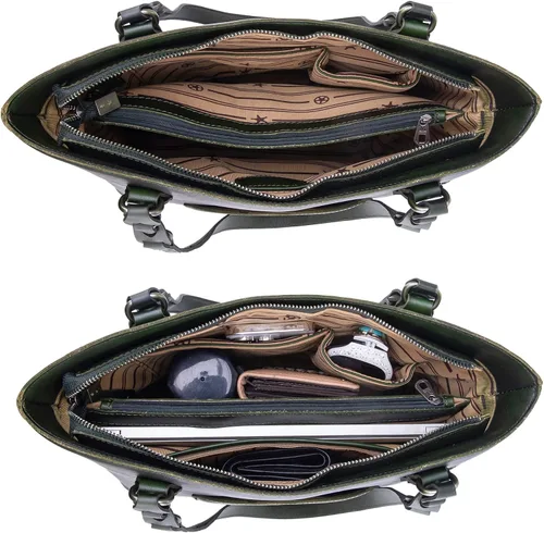 Vista 5 de Montana West Bolsos de mano de cuero genuino para mujer, bolsos de hombro con borla