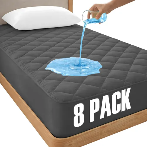 Vista 28 de LUX Décor Protector de Colchón Twin - Cubrecolchón Acolchado Elástico Ajustable Protector Hasta 16 Pulgadas de Profundidad - Cubrecolchón Suave