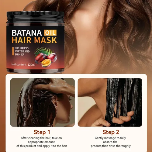 Vista 6 de Batana Oil for Hair Growth,Pure & Natural Batana Paste,Deep Conditioning Hair Mask to Strengthen Hair,Frizz Control,Silky Smooth Thick Hair,Hair