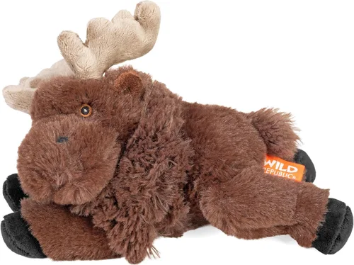 Vista 3 de Wild Republic Ecokins Mini alce, animal de peluche, 8 pulgadas, regalo para niños, juguete de peluche, hecho de botellas de agua recicladas hiladas