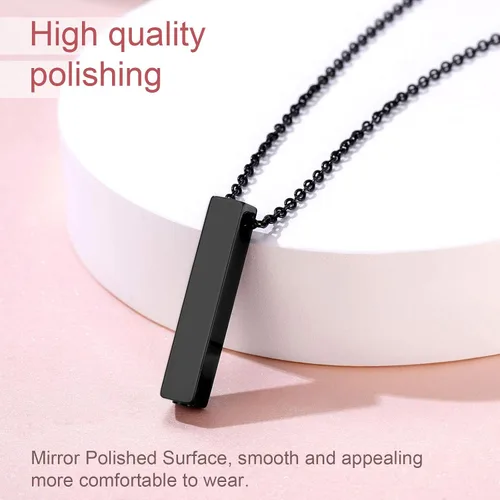 Vista 105 de FindChic Collares personalizados con urna para cenizas, barra vertical, gato, luna, reloj de arena, garra de perro, acero inoxidable, chapado en oro