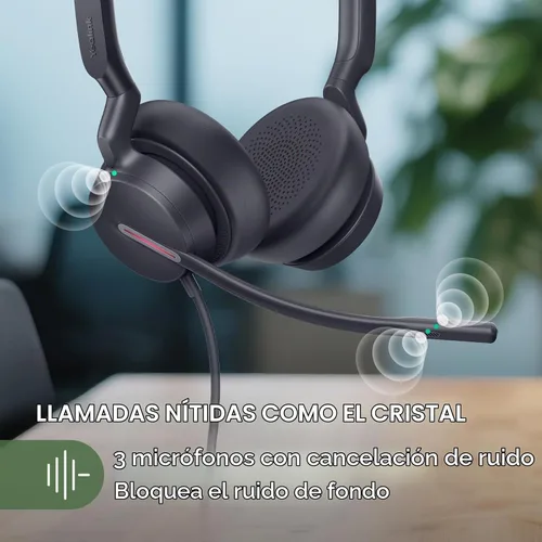Vista 4 de Yealink Auriculares con cable UH46,USB-C/A, cancelación de ruido AI de 3