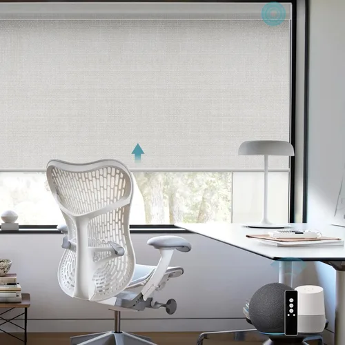 Vista 31 de SmartWings Z-Wave/Zigbee Smart - Persianas enrollables, vinilo beige Persianas motorizadas eléctricas 100% opacas con control remoto, persianas