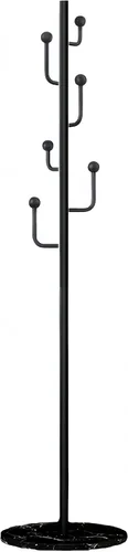 Vista 11 de Moderno perchero de metal con forma de árbol, árbol de pasillo de metal independiente con base de mármol resistente, organizador de entrada