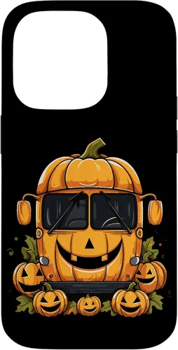 Vista 17 de iPhone 16 School Bus Pumpkin Halloween Driver Pumpkins Ride Spooky Fun Case