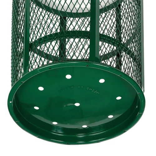 Vista 2 de Global Industrial Contenedor de basura de metal para exteriores, 48 galones, verde
