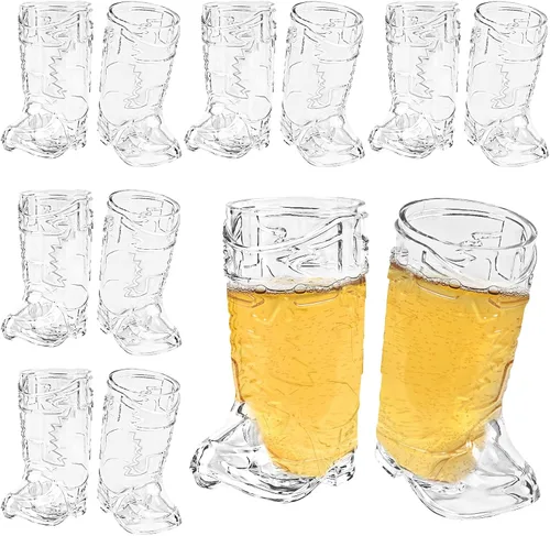 Vista 15 de SAIAOKJ Vasos de Chupito en Forma de Bota de Vaquero, 12 Piezas de 1 Onza Vasos de Chupito Mini de Plástico en Forma de Bota, Vasos de Plástico