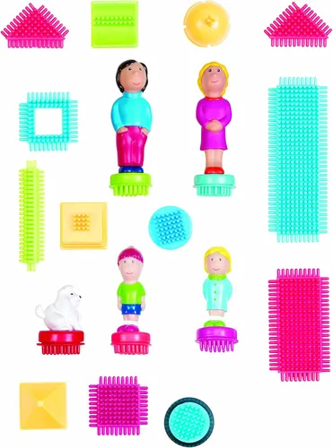 Vista 9 de Bristle Blocks Juguete Bloques de construcción para niños (80 piezas en tarro)